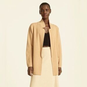 J. Crew Eloise Sweater-Blazer In Tan Size Medium Lighter-weight Cotton Blend